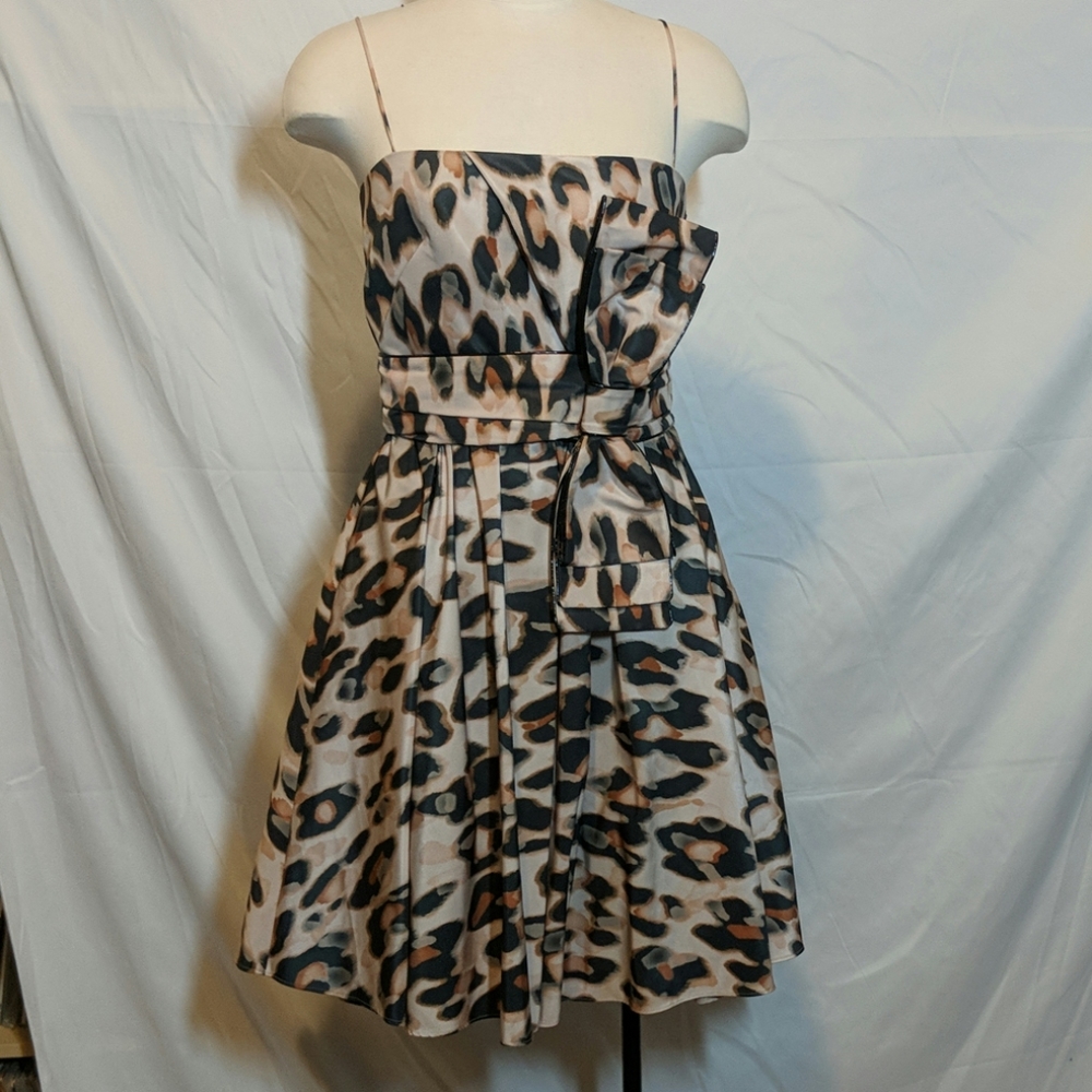 Red Valentino pink leopard party dress